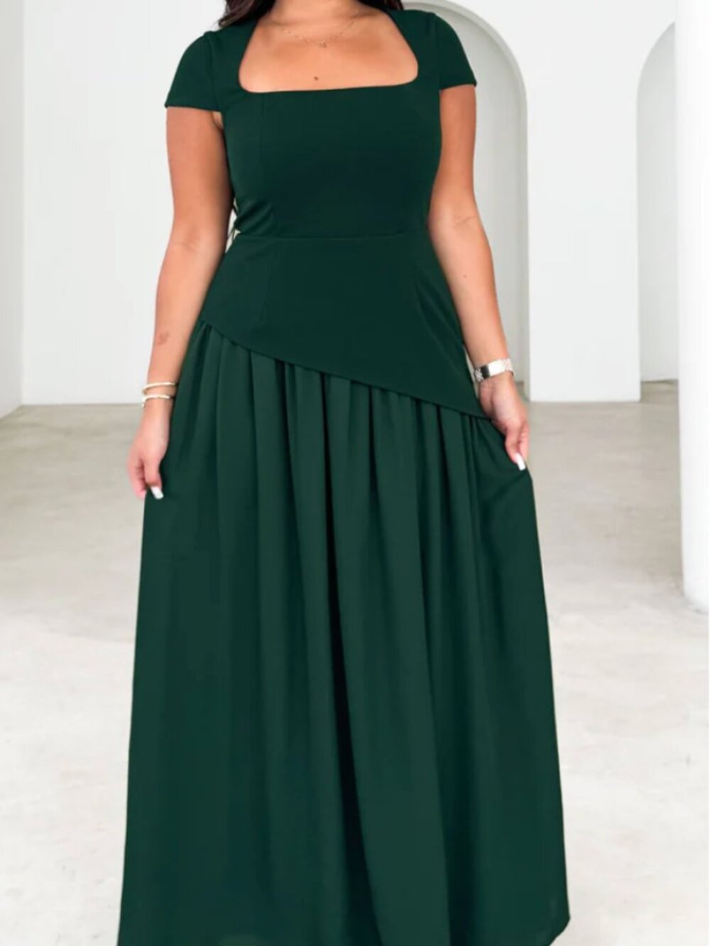 Emerald short sleeve dress